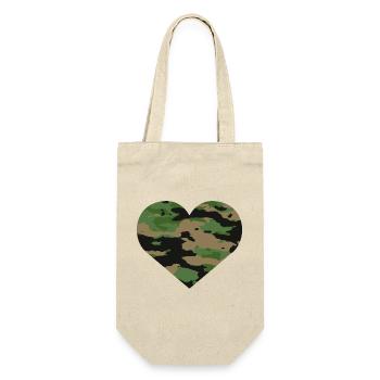 Camouflage Heart Design - Gift Bag for Bottles - nature - Front