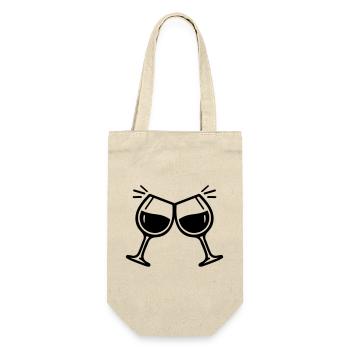 Wine glass toast cheers wine - Gift Bag for Bottles - nature - Front