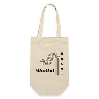 Mindful Reset Yoga Fitness Stle Design - Geschenkbeutel für Flaschen - Natur - Vorne