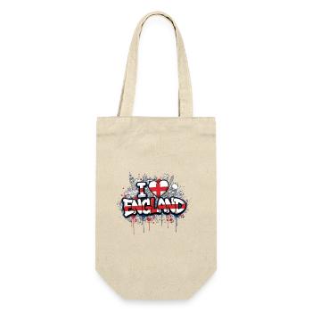 England Flagge Love Graffiti Design - Geschenkbeutel für Flaschen - Natur - Vorne
