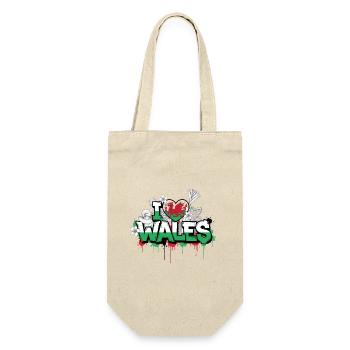Vibrant Wales flag Love Graffiti Design - Gift Bag for Bottles - nature - Front