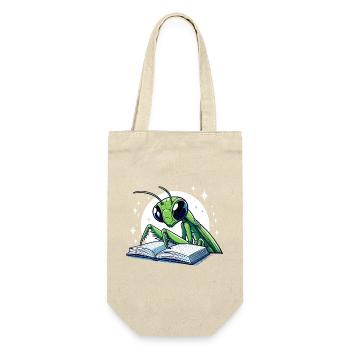 Reading grasshopper in the star book - Gift Bag for Bottles - nature - Front