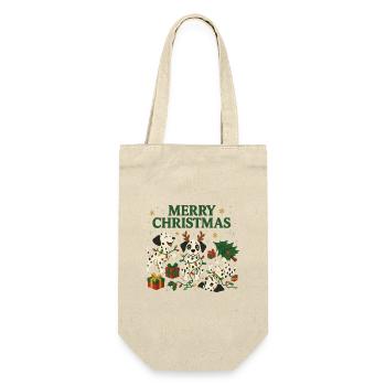 Dalmatiner im Weihnachtsdesign - Geschenkbeutel für Flaschen - Natur - Vorne