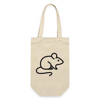 Maus - Geschenkbeutel für Flaschen - Natur - Vorne