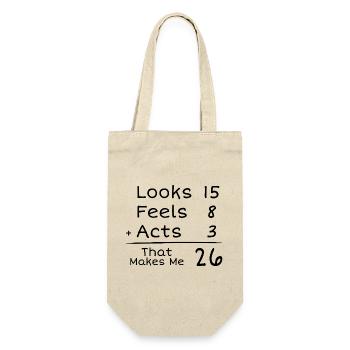 26-jähriges Jubiläum Humorvoll | 26. Jubiläum - Geschenkbeutel für Flaschen - Natur - Vorne