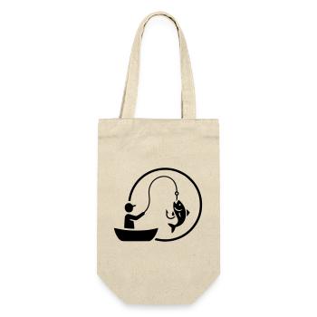 Logo du pêcheur dans un bateau Minimaliste - Sac à bouteille - nature - Devant