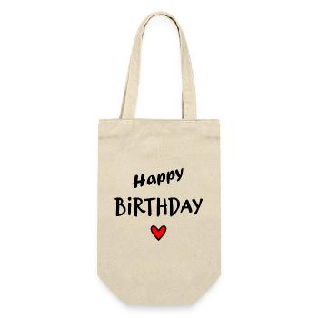 ALLES GUTE ZUM GEBURTSTAG. HERZ. ICH LIEBE DICH. LIEBE. ICH LIEBE DICH - Geschenkbeutel für Flaschen - Natur - Vorne