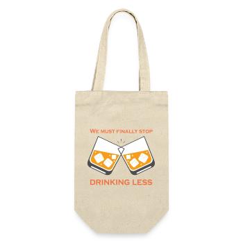 Knocking glasses: Finally drink less - Gift Bag for Bottles - nature - Front