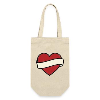 Tattoo Heart Banner Scroll Vector - Gift Bag for Bottles - nature - Front