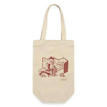 Liebhaber, Katz und Maus – Instinkt-Design Japan Kunst - Geschenkbeutel für Flaschen - Natur - Vorne