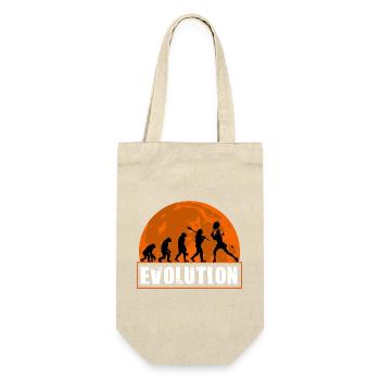 Tennis Evolution Spielerin Retro Sonnenuntergangskunst - Geschenkbeutel für Flaschen - Natur - Vorne