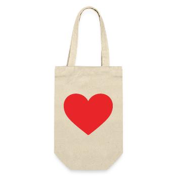 Red Heart – Minimalist Heart Icon - Gift Bag for Bottles - nature - Front