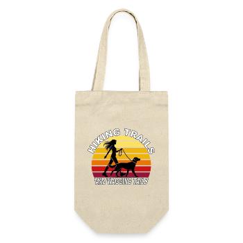 Hiking Trails and Wagging Tails Retro - Geschenkbeutel für Flaschen - Natur - Vorne