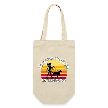 Hiking Trails and Wagging Tails Retro - Geschenkbeutel für Flaschen - Natur - Vorne