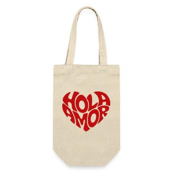 Hola Amor Retro Red Heart Love - Gift Bag for Bottles - nature - Front