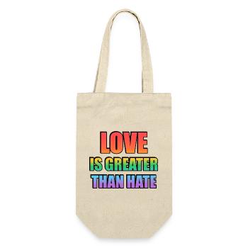 L’amour est plus grand que la haine Texte arc-en-ciel - Sac à bouteille - nature - Devant