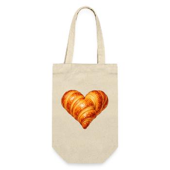 Heart Shaped Croissant Illustration - Gift Bag for Bottles - nature - Front