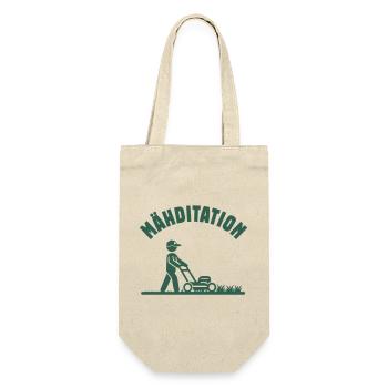 Mähditiere Rasenmäher Fan - Geschenkbeutel für Flaschen - Natur - Vorne