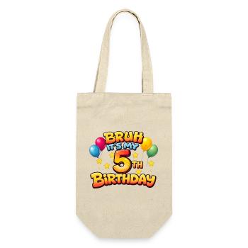 5th birthday shirt 5th birthday shirt boy 5 year - Gift Bag for Bottles - nature - Front