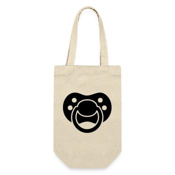 Schnuller Silhouette – Baby Design - Geschenkbeutel für Flaschen - Natur - Vorne