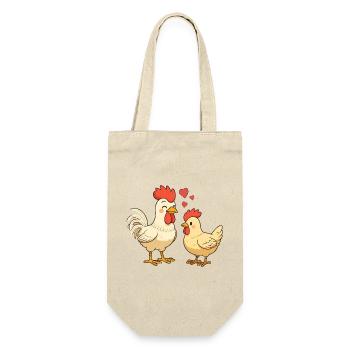 Coq amoureux d’une poule - Sac à bouteille - nature - Devant