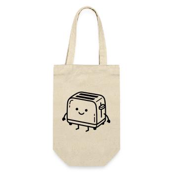 Kawaii-Toaster - Geschenkbeutel für Flaschen - Natur - Vorne