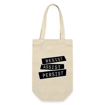 Resist Assist Persist Activism Motivation Logo - Gift Bag for Bottles - nature - Front
