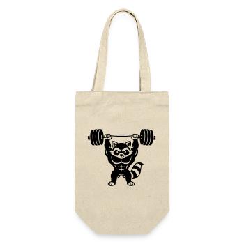 Muscle raccoon lifts barbell - Gift Bag for Bottles - nature - Front