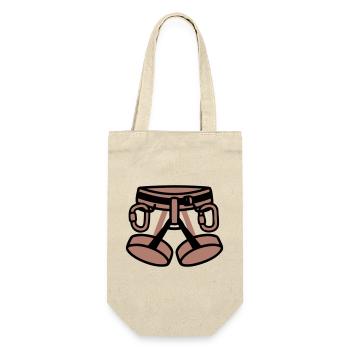 Klettergurt Bergsport Klettern Kletterhalle - Geschenkbeutel für Flaschen - Natur - Vorne