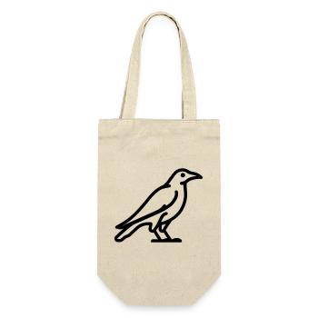 Krähe - Geschenkbeutel für Flaschen - Natur - Vorne