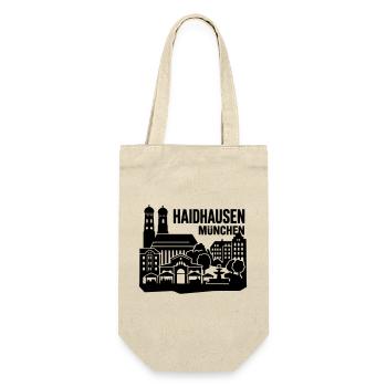 München Skyline Haidhausen - Geschenkbeutel für Flaschen - Natur - Vorne