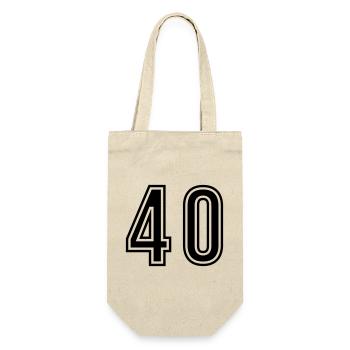 40 Zahl symbol - Geschenkbeutel für Flaschen - Natur - Vorne