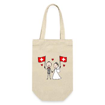 Wedding couple Switzerland flag - Gift Bag for Bottles - nature - Front