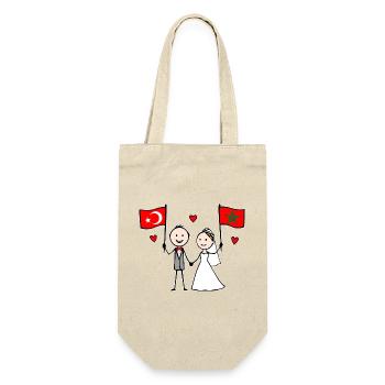 Couple de mariés, Drapeau Turquie du Maroc - Sac à bouteille - nature - Devant