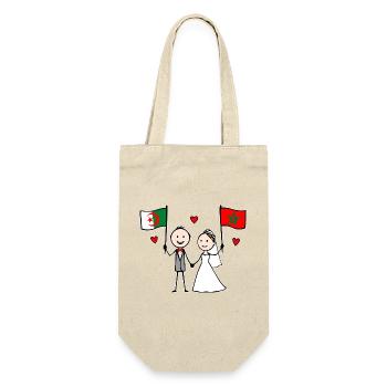Couple marié Algérie Drapeau du Maroc - Sac à bouteille - nature - Devant