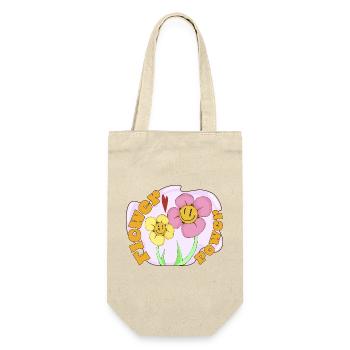 Flower Power  - Geschenkbeutel für Flaschen - Natur - Vorne