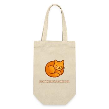 Katzenkuschler - Kuschelkatze Motiv - Geschenkbeutel für Flaschen - Natur - Vorne