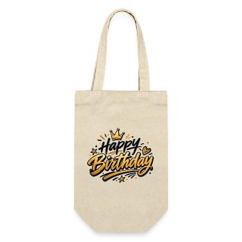 Happy Birthday - Geschenkbeutel für Flaschen - Natur - Vorne