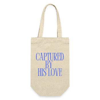 Captured By His Love Blue Christian Quote - Gift Bag for Bottles - nature - Front
