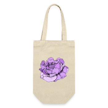 Purple Peony Line Art - Gift Bag for Bottles - nature - Front