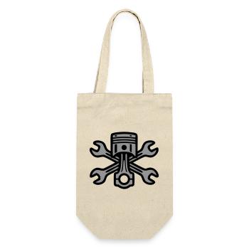 Piston Screw Wrench Logo - Gift Bag for Bottles - nature - Front