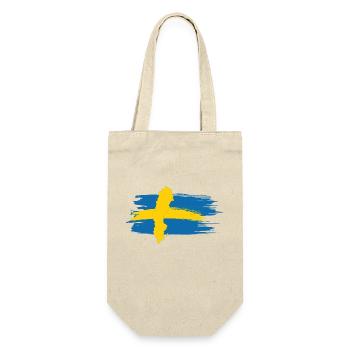 Sweden – Blue Yellow Map Brush Design - Gift Bag for Bottles - nature - Front