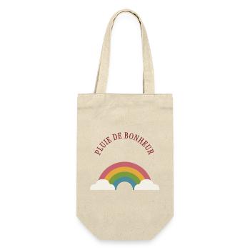 GLÜCK. GLÜCK. FREIHEIT. POSITIV. POSITIV - Geschenkbeutel für Flaschen - Natur - Vorne