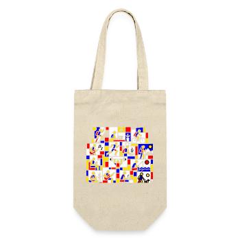 Bunte Life Block Collage - Geschenkbeutel für Flaschen - Natur - Vorne