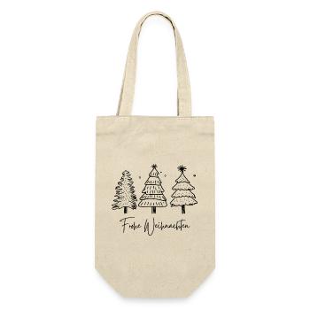 Weihnachten, Ugly Christmas Sweater - Geschenkbeutel für Flaschen - Natur - Vorne