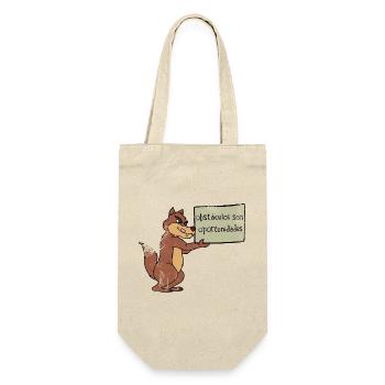 Hindernisse? Nutze die Chance! – Cartoon Wolf - Geschenkbeutel für Flaschen - Natur - Vorne