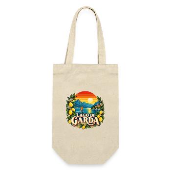 Lago di Garda Retro - Geschenkbeutel für Flaschen - Natur - Vorne
