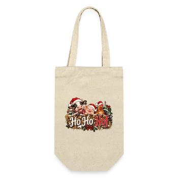 Weihnachten Landleben Ho Ho Hof Landwirtschaft  - Geschenkbeutel für Flaschen - Natur - Vorne