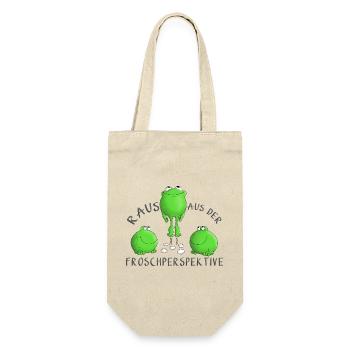 Motivation Frosch - Geschenkbeutel für Flaschen - Natur - Vorne