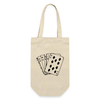 Karten, Kartenspiel, Bridge, Kleejacken, Ass * - Geschenkbeutel für Flaschen - Natur - Vorne